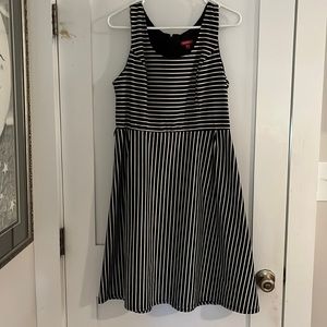 Merona Black and White Stripe A line dress, M
